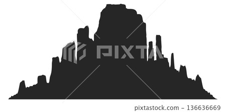 Rock shape black icon. High stone hill Rock shape black icon. High stone hill 136636669