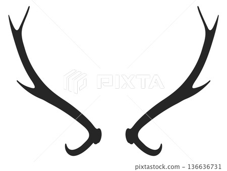 Retro animal trophy. Deer hunting black icon 136636731