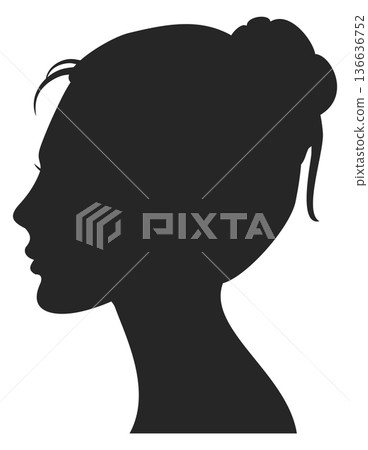 Female beauty. Side view woman black portrait Female beauty. Side view woman black portrait 136636752