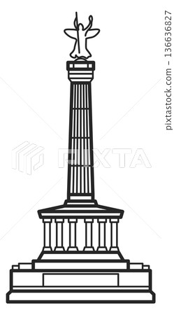 Victory column line icon. Berlin city landmark 136636827