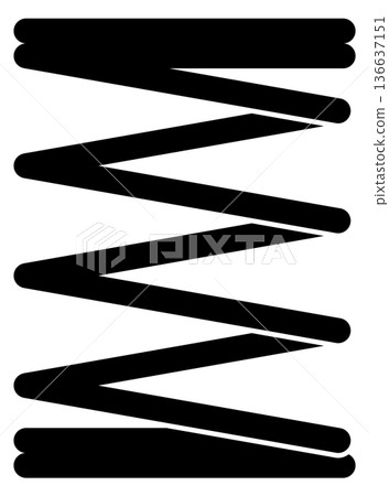 Steel wire spiral icon. Coil spring black silhouette Steel wire spiral icon. Coil spring black silhouette 136637151