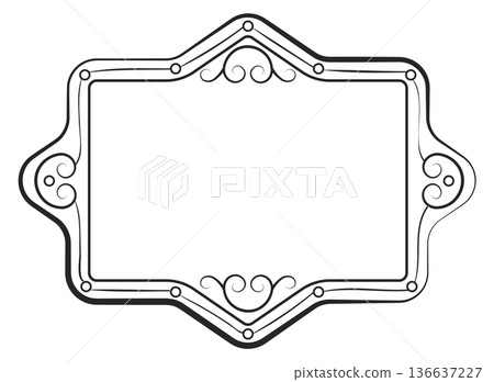 Vintage picture border doodle. Classic geometric decor Vintage picture border doodle. Classic geometric decor 136637227