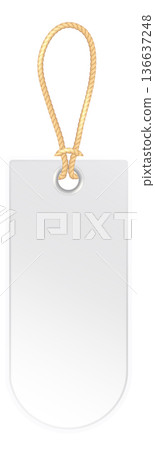 Blank price tag. Hanging white paper label Blank price tag. Hanging white paper label 136637248