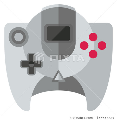 Game digital controller cartoon icon. White plastic gamepad 136637285
