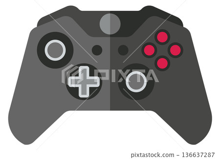Video game joystick. Black gaming device icon Video game joystick. Black gaming device icon 136637287