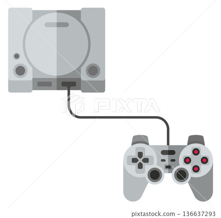 Vintage console controller. Video game color icon Vintage console controller. Video game color icon 136637293