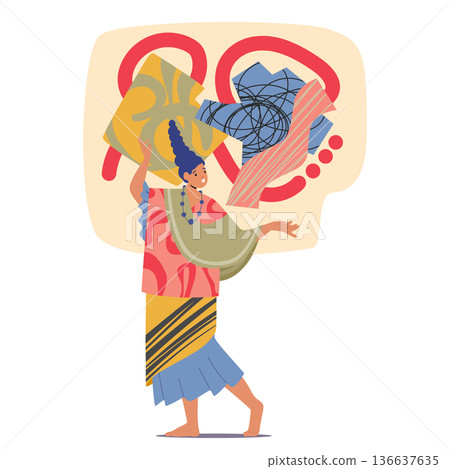 Woman embodying abstract thinking, focusing on non-linear concepts and symbolic connections 136637635