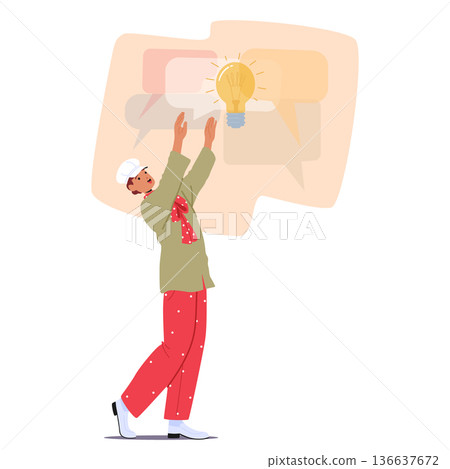 Man representing associative mindset type performing creative thinking and brainstorming ideas 136637672