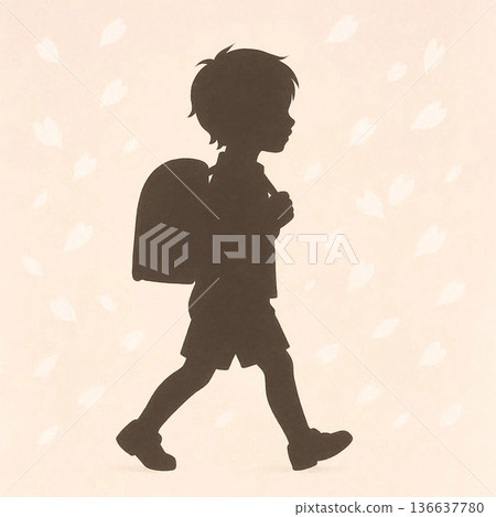 春日櫻花飄落,學生上學路上的剪影映入眼簾 春日櫻花飄落,學生上學路上的剪影映入眼簾 136637780