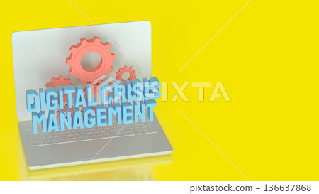 Digital Crisis Management Strategy on Laptop Screen Concept 3d render. Digital Crisis Management Strategy on Laptop Screen Concept 3d render. 136637868