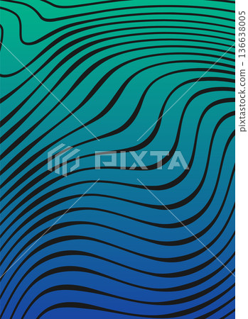 Liquid lines on color gradient. Smooth motion background 136638005