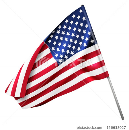 Us flag. Realistic textile with american nation symbol 136638027