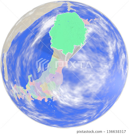 從地球上方看到的岩手縣行星狀地圖 從地球上方看到的岩手縣行星狀地圖 136638317