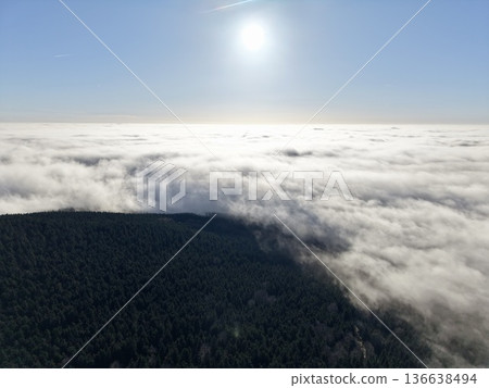 Golden Dawn Illuminates Mountainous Horizon, Radiant Morning Light Blankets Scenic Mountainous Terrain Golden Dawn Illuminates Mountainous Horizon, Radiant Morning Light Blankets Scenic Mountainous Terrain 136638494