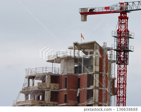 Erecting Building Exterior Panels, Precise Fastening And Sealing During Highrise Facade Construction 136638688