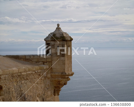Majestic Stone Sentinel Overlooking Serene Sea Landscape Evoking Maritime Heritage And Solitude Atmosphere 136638800