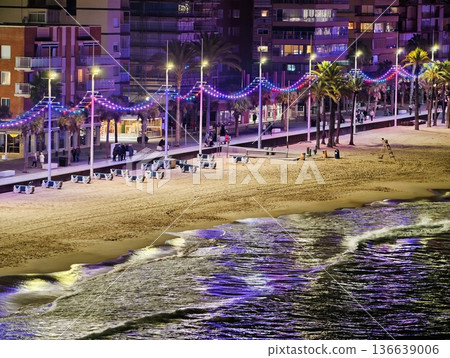 Serene Oceanfront Scene With Apartments, Calm Seaside Setting Featuring Tiered Housing Structures Serene Oceanfront Scene With Apartments, Calm Seaside Setting Featuring Tiered Housing Structures 136639006