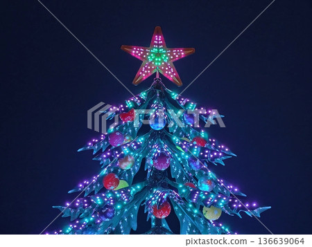 Chilly LED Festive Ornamentation, Cool Teal Lights And Sparkling Decorations Create Winter Ambiance Chilly LED Festive Ornamentation, Cool Teal Lights And Sparkling Decorations Create Winter Ambiance 136639064