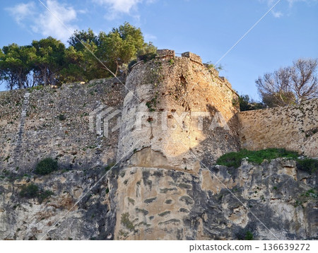 Ancient Structure Amid Towering Pines, Rugged Cliffs Host Hidden Fortress Amidst Dense Pines Ancient Structure Amid Towering Pines, Rugged Cliffs Host Hidden Fortress Amidst Dense Pines 136639272