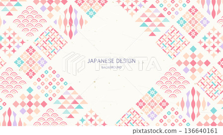 Pastel color Japanese pattern background/geometric pattern Pastel color Japanese pattern background/geometric pattern 136640161