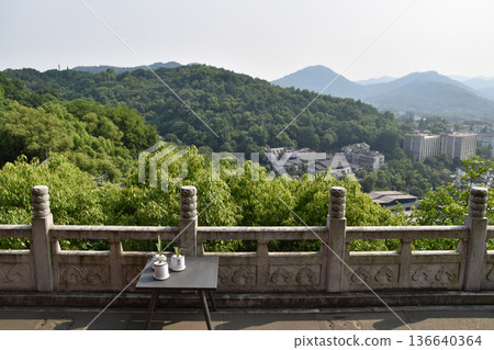 Forest view from a temple in Hangzhou, China Forest view from a temple in Hangzhou, China 136640364