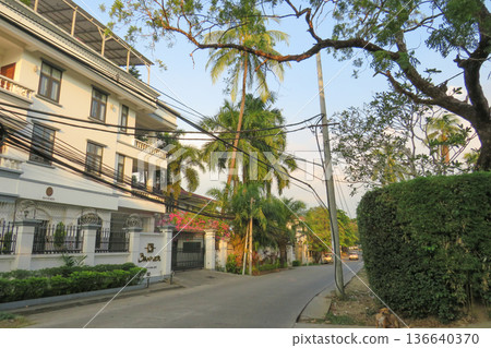A leafy street in Yangons Golden Valley Neighbourhood A leafy street in Yangons Golden Valley Neighbourhood 136640370