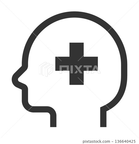 精神病學圖示(簡潔線條畫,單色) 精神病學圖示(簡潔線條畫,單色) 136640425