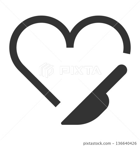 心血管手術圖示(簡潔線條畫,單色) 心血管手術圖示(簡潔線條畫,單色) 136640426