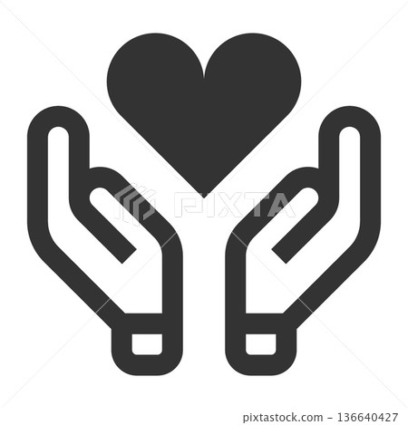 Palliative care department icon (simple, line drawing, monochrome) 136640427