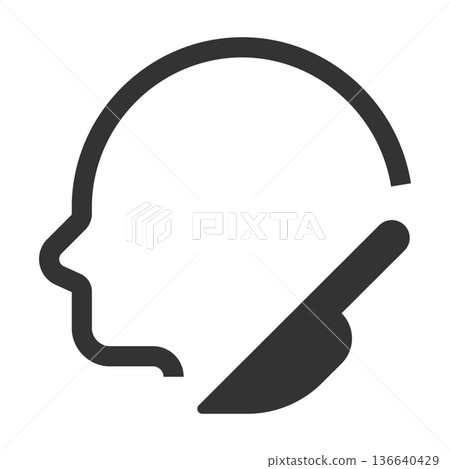 Head and neck surgery icon (simple, line drawing, monochrome) Head and neck surgery icon (simple, line drawing, monochrome) 136640429