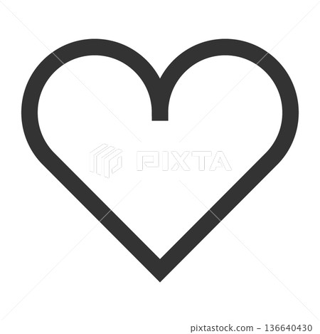 Cardiology Heart Icon (Simple, Line Drawing, Monochrome) Cardiology Heart Icon (Simple, Line Drawing, Monochrome) 136640430
