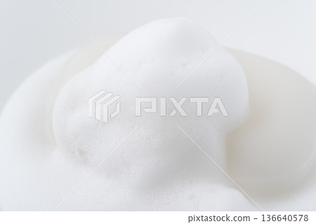 Close-up of lathered white bar soap 136640578
