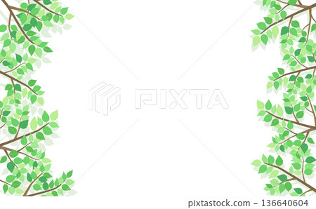 Fresh green leaf frame 5_horizontal 136640604