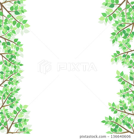 Fresh green leaf frame 5_square Fresh green leaf frame 5_square 136640606