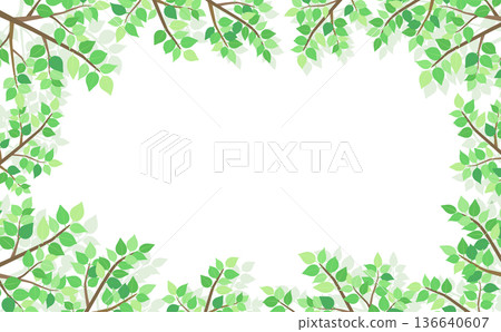 Fresh green leaf frame 6_horizontal 136640607