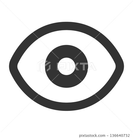 眼科眼睛圖示（簡潔線條畫，單色） 136640732