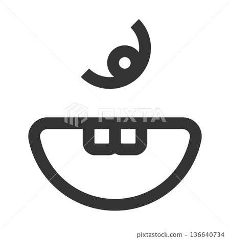 兒童牙科兒童圖示（簡潔線條畫，單色） 136640734