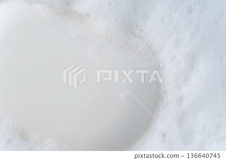 Close-up of lathered white bar soap Close-up of lathered white bar soap 136640745
