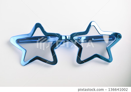 blue star shape of glasses on white background 136641002