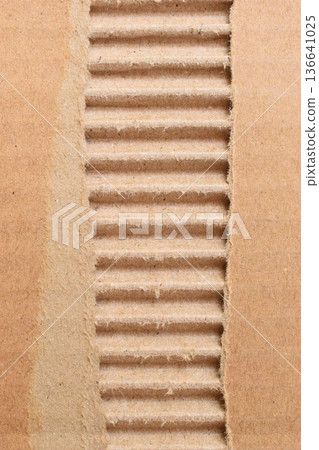 tear brown cardboard box texture background, recycle material 136641025