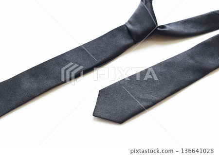 black necktie isolated on white background, father day concept and business style black necktie isolated on white background, father day concept and business style 136641028