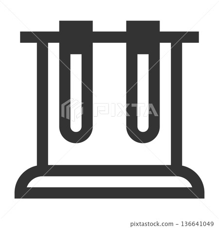 Clinical laboratory icon (simple, line drawing, monochrome) 136641049