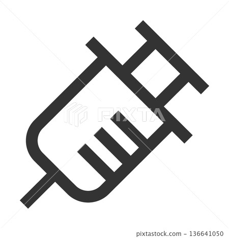 糖尿病藥物注射器圖示（簡潔線條畫，單色） 136641050