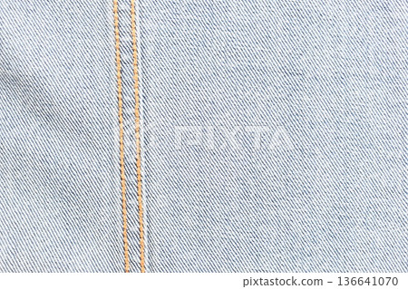 seam of blue denim texture background, jean fashion style 136641070