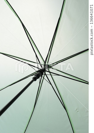 surface of open green umbrella background 136641071