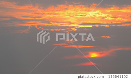 beautiful golden sky and sunlight in the morning beautiful golden sky and sunlight in the morning 136641102