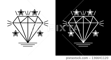 Business view and diamond icon. Values of business company target 136641120