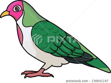 紐扣鴿插圖（風景，透明背景） 136641147