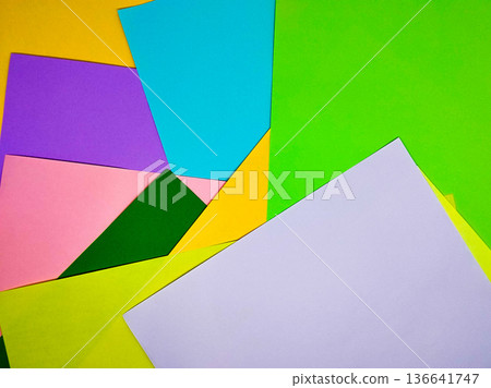 Colorful paper background with copy space for text or image. Top view. Colorful paper background with copy space for text or image. Top view. 136641747