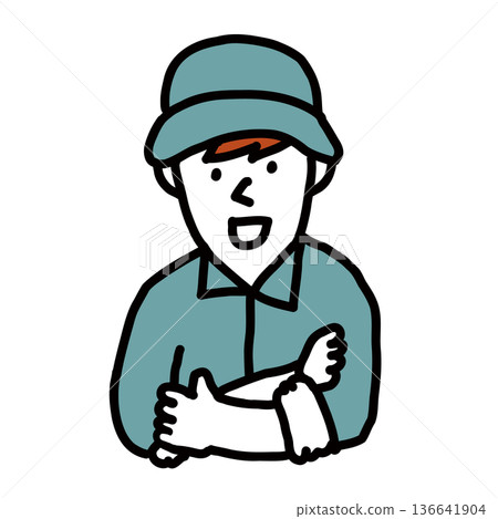 技術工人頭像 專業插畫頭像 技術工人頭像 專業插畫頭像 136641904